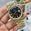 Rolex Day-Date 228238 Black Crystal Dial Yellow Gold President Bracelet Swiss 3255 Movement