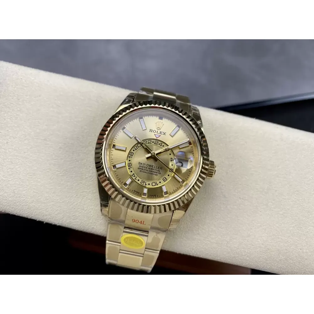 Rolex Sky-Dweller Navigator series m336938-0001 Yellow Gold Dial Steel Swiss 2824 Movement