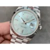 Rolex DayDate 228236 40mm GMF 1:1 Best Edition Ice Blue Dial Fluted Bezel on SS Bracelet A3255 or A2836 (Tungsten Heavy Version)