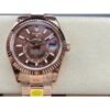 Rolex Sky-Dweller 336934 1:1 Best Edition Rose Gold Chocolate Dial Steel Swiss 2824 Movement