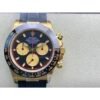 Rolex Daytona 116518 Yellow Gold Black Dial Rubber Strap A4130 Movement