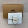 Coach September new signature logo patent leather premium leather wallet
