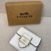 Coach September new signature logo patent leather premium leather wallet