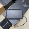 LE CASSANDRE Smooth leather envelope and chain wallet Black lambskin/gold 743050