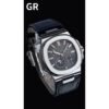 PATEK PHILIPPE Nautilus 5712G-001 SS GRF 1:1 Best Edition Black Dial on Black Leather Strap A240