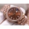 Rolex Day-Date 228345RBR Chocolate color Diamond Dial Steel 3255 Movement