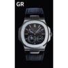 PATEK PHILIPPE Nautilus 5712G-001 SS GRF 1:1 Best Edition Black Dial on Black Leather Strap A240