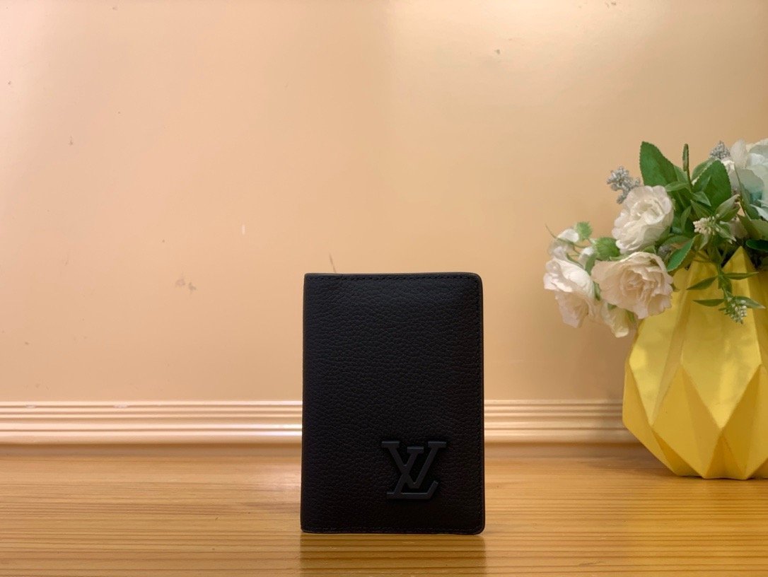 LV aerogram leather grainy mocha wallet