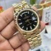 Rolex Day-Date 228238 Black Crystal Dial Yellow Gold President Bracelet Swiss 3255 Movement