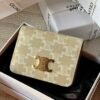 Triomphe compact wallet in shiny calfskin