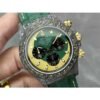 Rolex DIW Modified Datona Carbon Fiber Yellow Green Dial Swiss 4130 Movement