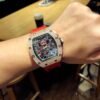 Richard Mille RM011 Men Mechanical Diamond Bezel Rubber Band Watch