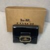 Coach September new signature logo patent leather premium leather wallet