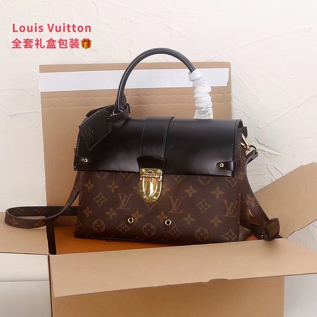 Reading flower color matching leather single room handbag Specification: 25*17*10cm