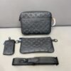 Crossbody Chest Bag for Men, Black Embossed, Size: 125 x 18 cm