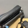 Crossbody Chest Bag for Men, Black Embossed, Size: 125 x 18 cm
