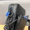 Crossbody Chest Bag for Men, Black Embossed, Size: 125 x 18 cm