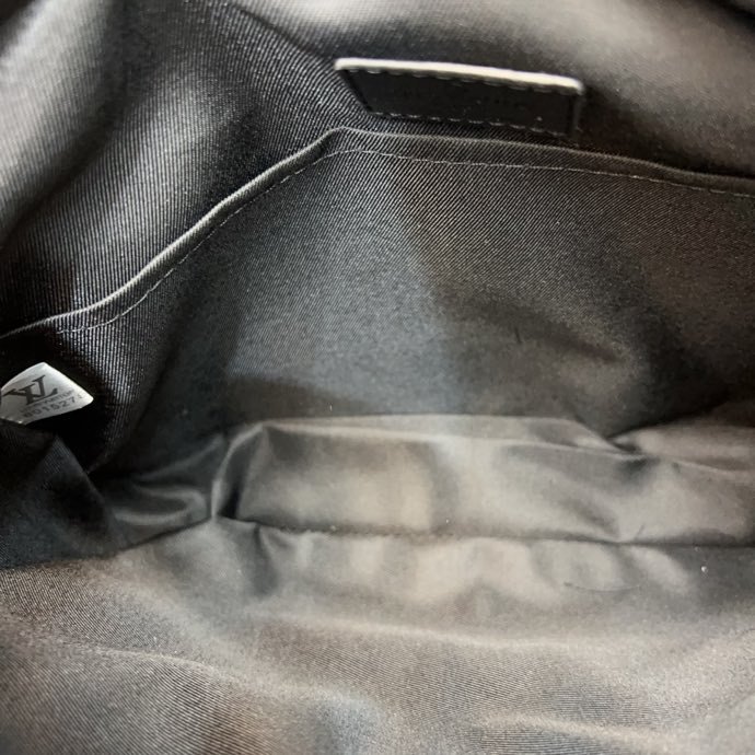 Crossbody Chest Bag for Men, Black Embossed, Size: 125 x 18 cm